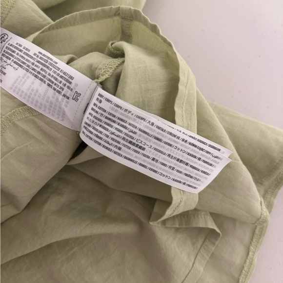 Abercrombie & Fitch Sage Green Puff Sleeve Smocked Mini Dress XS - Picture 9 of 9